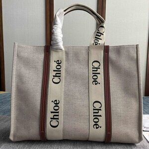 Chloe Large Woody Canvas Tote